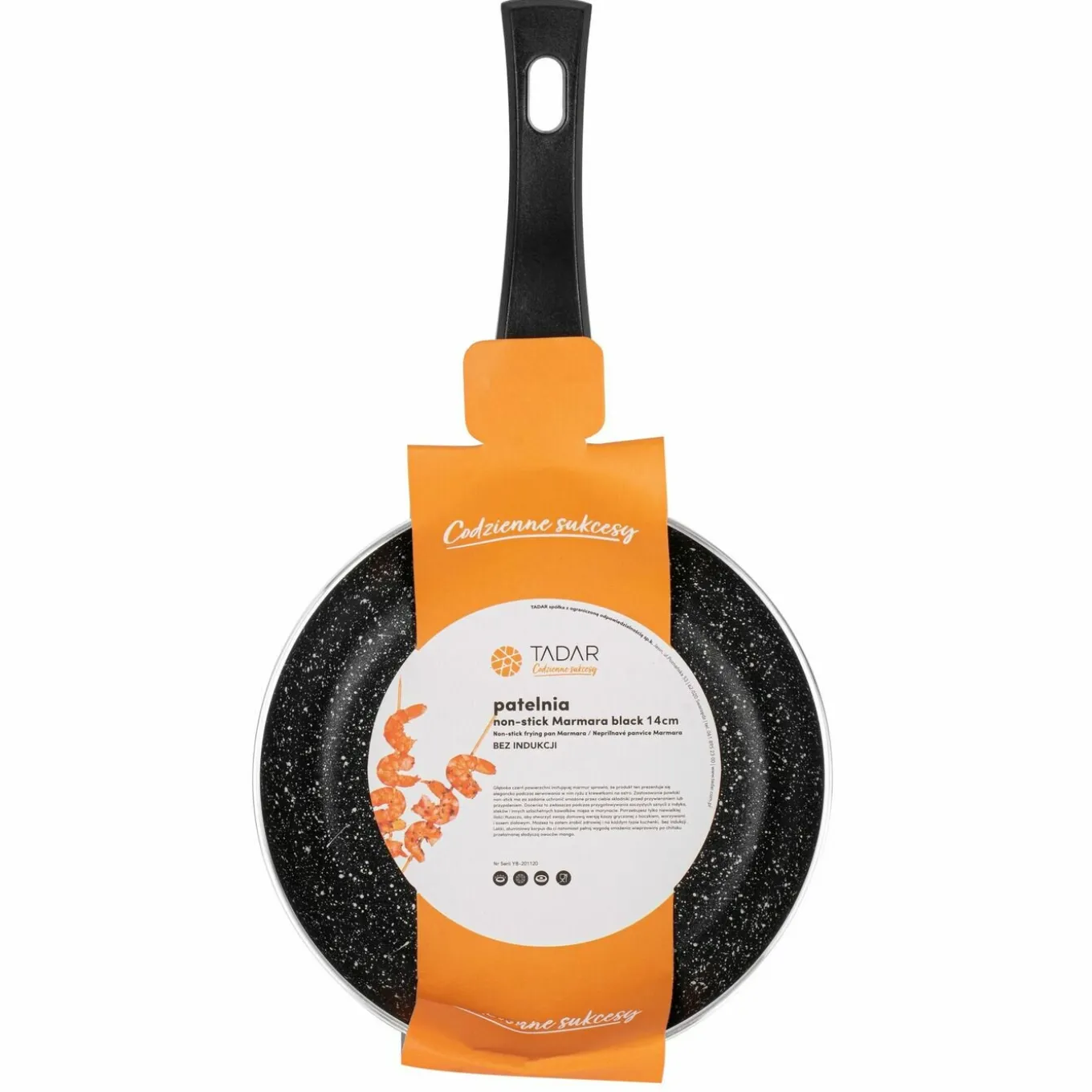 Patelnia marmurkowa non-stick Tadar Marmara Black 14 cm bez indukcji