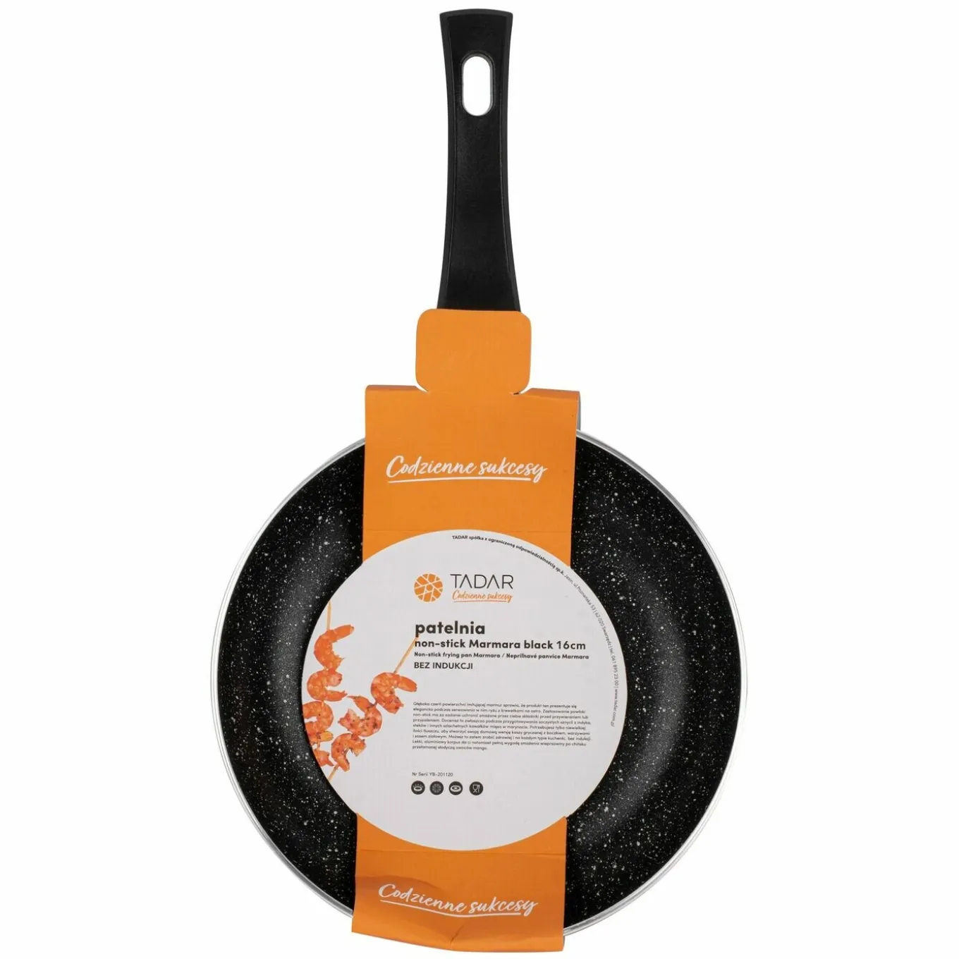 Patelnia marmurkowa non-stick Tadar Marmara Black 16 cm bez indukcji