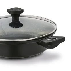 Patelnia marmurowa na indukcję krótkie uchwyty Starke Pro Svart Marble 28 cm