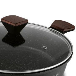 Patelnia marmurowa na indukcję z pokrywką krótkie uchwyty Starke Pro Redwood 28 cm