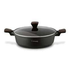 Patelnia marmurowa na indukcję z pokrywką krótkie uchwyty Starke Pro Redwood 28 cm