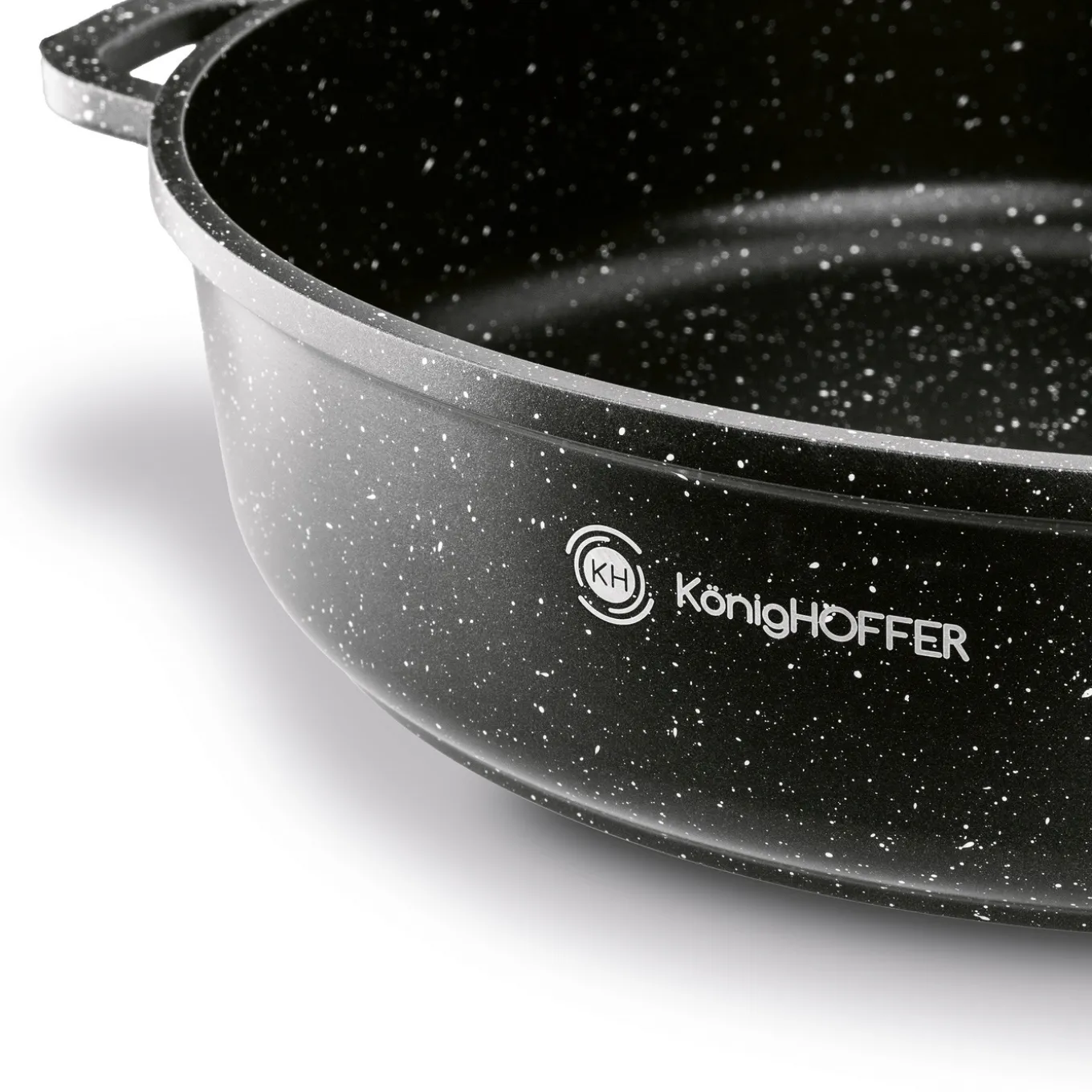 Patelnia na indukcję głęboka krótkie uchwyty Konighoffer Pollo Black 32 x 8 cm