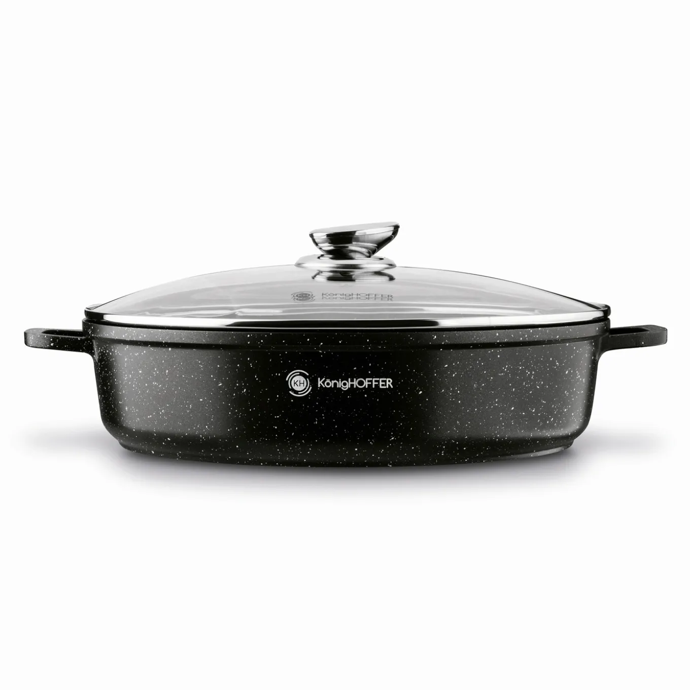Patelnia na indukcję głęboka krótkie uchwyty Konighoffer Pollo Black 32 x 8 cm