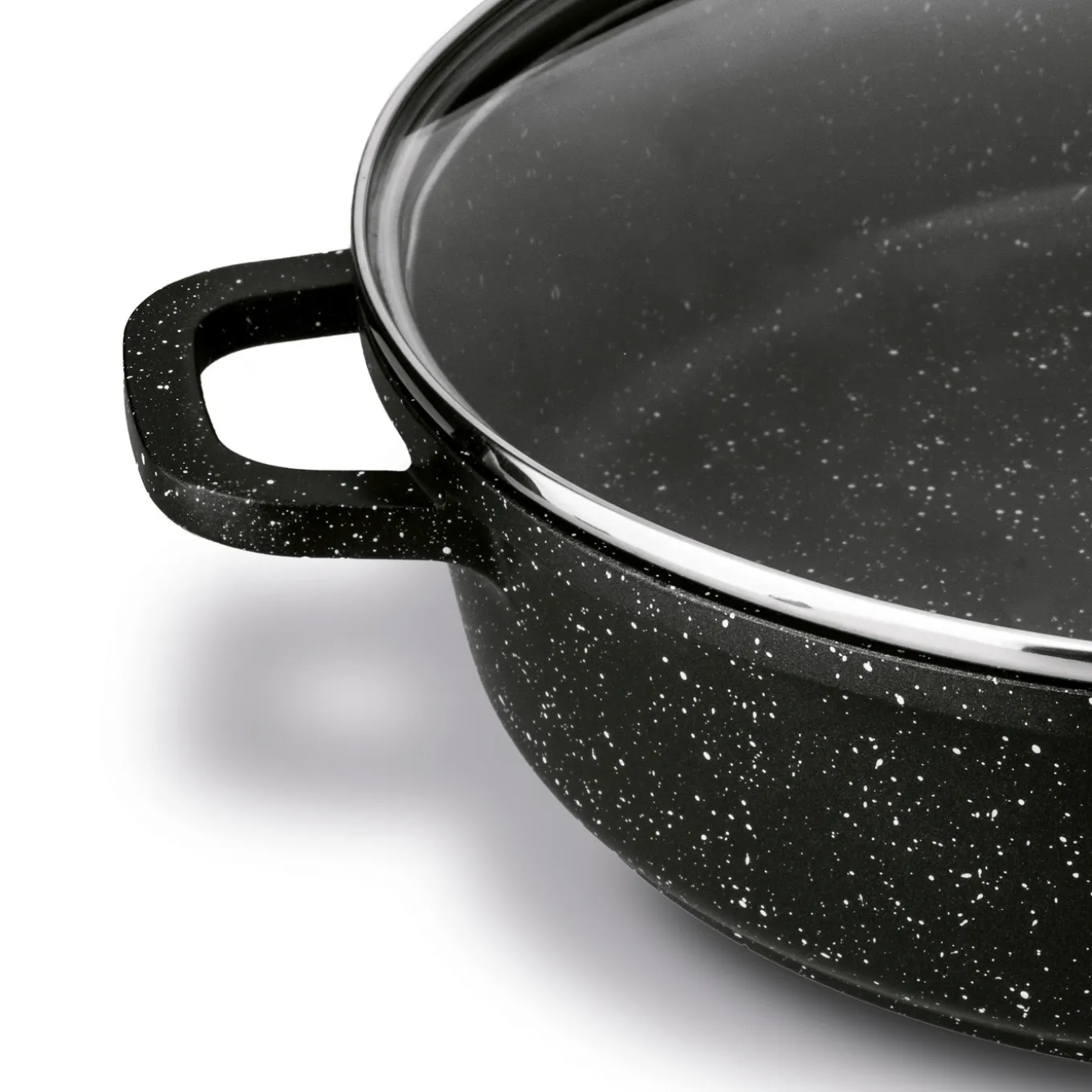 Patelnia na indukcję głęboka krótkie uchwyty Konighoffer Pollo Black 32 x 8 cm