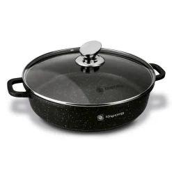 Patelnia na indukcję głęboka krótkie uchwyty Konighoffer Pollo Black 28 x 7 cm