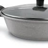 Patelnia na indukcję marmurowa z pokrywką krótkie uchwyty Starke Pro Musse Grey 28 cm