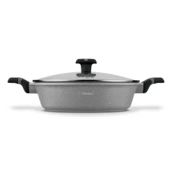 Patelnia na indukcję marmurowa z pokrywką krótkie uchwyty Starke Pro Musse Grey 28 cm