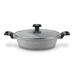 Patelnia na indukcję marmurowa z pokrywką krótkie uchwyty Starke Pro Musse Grey 28 cm