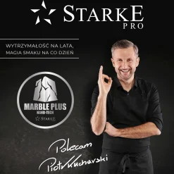 Patelnia na indukcję marmurowa z pokrywką krótkie uchwyty Starke Pro Musse Grey 28 cm