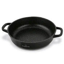 Patelnia na indukcję marmurowa z pokrywką krótkie uchwyty Starke Pro Ochre 28 cm
