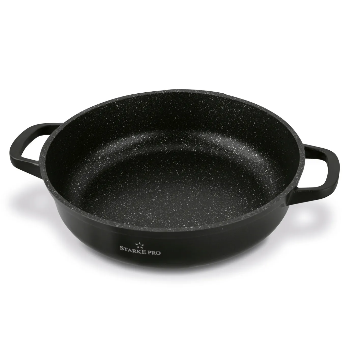 Patelnia na indukcję marmurowa z pokrywką krótkie uchwyty Starke Pro Ochre 28 cm