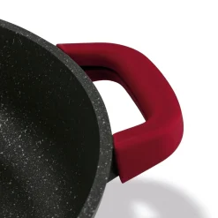 Patelnia na indukcję marmurowa z pokrywką krótkie uchwyty Starke Pro Ochre 28 cm