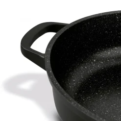 Patelnia na indukcję marmurowa z pokrywką krótkie uchwyty Starke Pro Ochre 28 cm