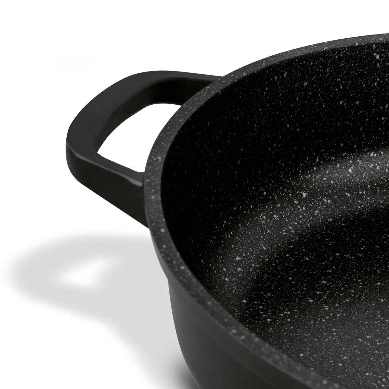 Patelnia na indukcję marmurowa z pokrywką krótkie uchwyty Starke Pro Ochre 28 cm