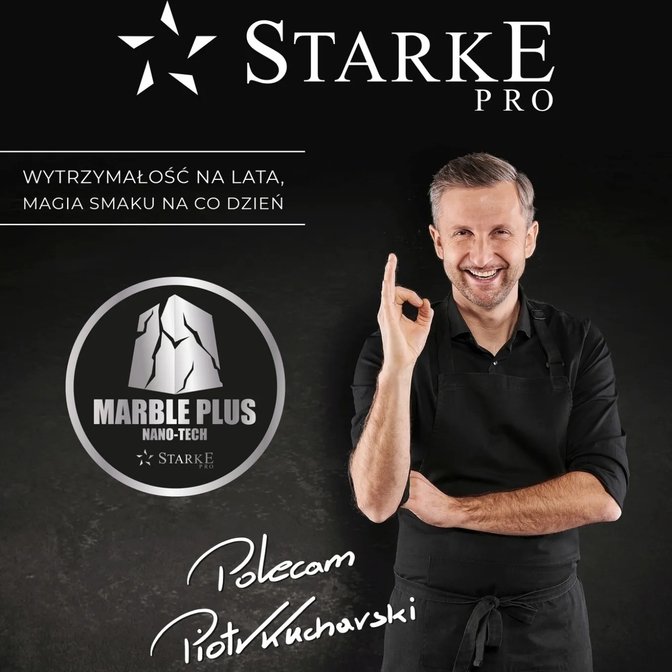 Patelnia na indukcję marmurowa Starke Pro Luxury Grey II 20 cm