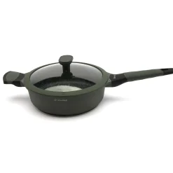 Patelnia na indukcję marmurowa z pokrywką Starke Pro Viridi 24 cm głęboka
