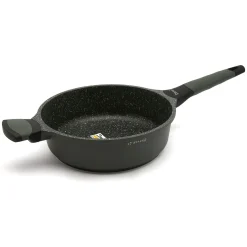 Patelnia na indukcję marmurowa z pokrywką Starke Pro Viridi 24 cm głęboka