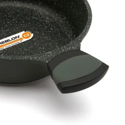 Patelnia na indukcję marmurowa z pokrywką Starke Pro Viridi 24 cm głęboka