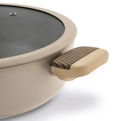 Patelnia na indukcję non stick krótkie uchwyty z pokrywką Starke Pro Light Coffee 28 cm