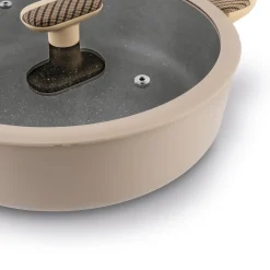 Patelnia na indukcję non stick krótkie uchwyty z pokrywką Starke Pro Light Coffee 28 cm