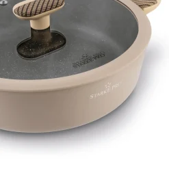 Patelnia na indukcję non stick krótkie uchwyty z pokrywką Starke Pro Light Coffee 28 cm