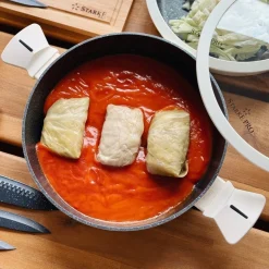 Patelnia na indukcję non-stick krótkie uchwyty z pokrywką Starke Pro Brule 28 cm