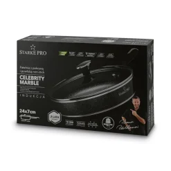 Patelnia na indukcję z pokrywką Starke Pro Celebrity Marble 24 cm