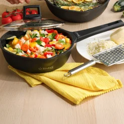 Patelnia na indukcję z pokrywką Starke Pro Taylor Marble 24 cm głęboka