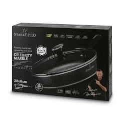 Patelnia na indukcję z pokrywką Starke Pro Celebrity Marble 28 cm