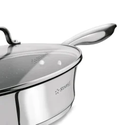 Patelnia nierdzewna non-stick na indukcję z pokrywką Starke Pro Sintesi 24 cm