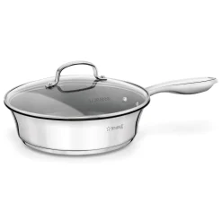 Patelnia nierdzewna non-stick na indukcję z pokrywką Starke Pro Sintesi 24 cm