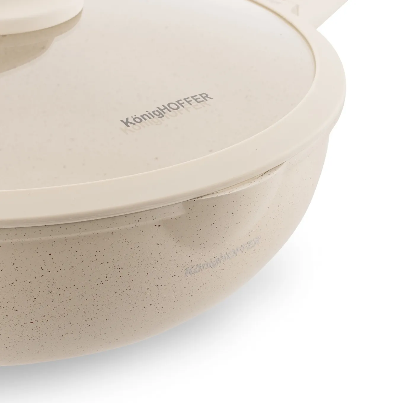 Patelnia WOK indukcyjna z pokrywką Konighoffer Creamy Marble 30 cm