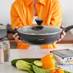 Patelnia WOK marmurkowa Konighoffer Kenji 30 cm na indukcję