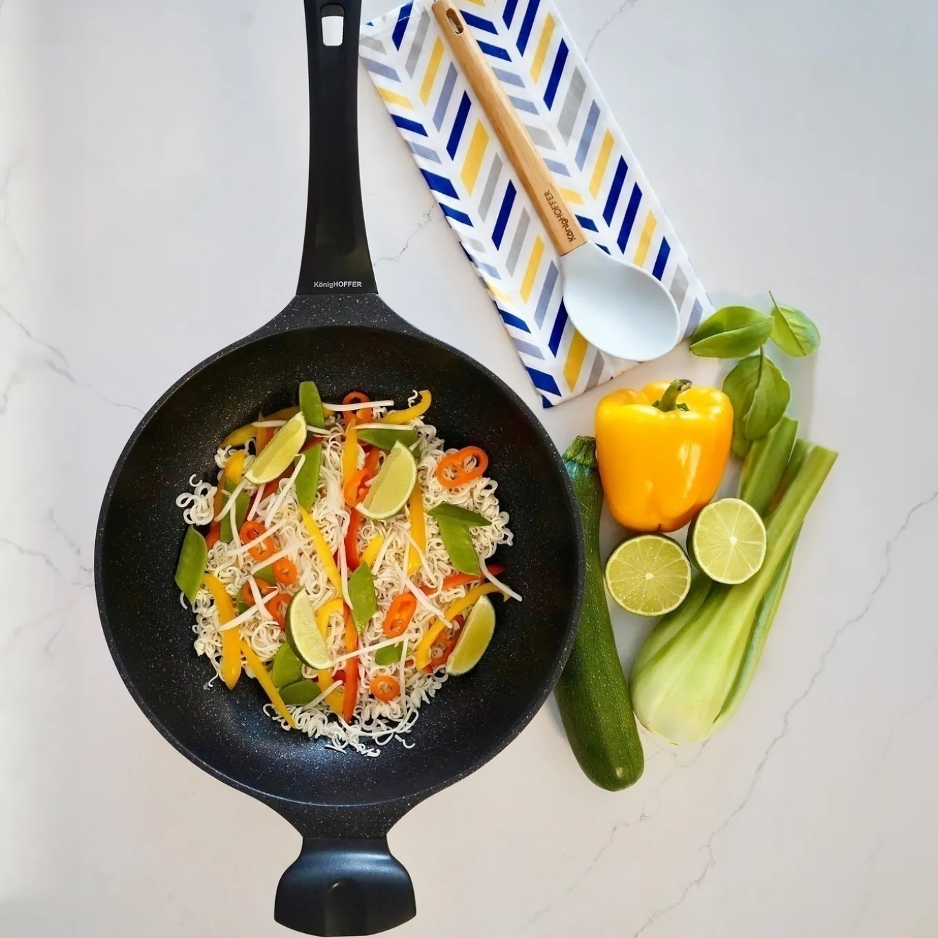 Patelnia WOK marmurkowa na indukcję Konighoffer Kenji 30 cm