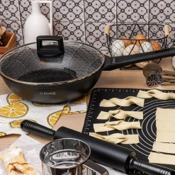 Patelnia WOK na indukcję z pokrywką Starke Pro Taylor Marble 28 cm