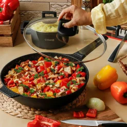 Patelnia WOK na indukcję z pokrywką Starke Pro Taylor Marble 32 cm