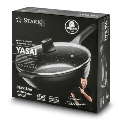 Patelnia WOK na indukcję z pokrywką Starke Pro Yasai 32 cm