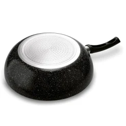 Patelnia WOK z pokrywką Tadar Marmara Black 30 x 8,5 cm