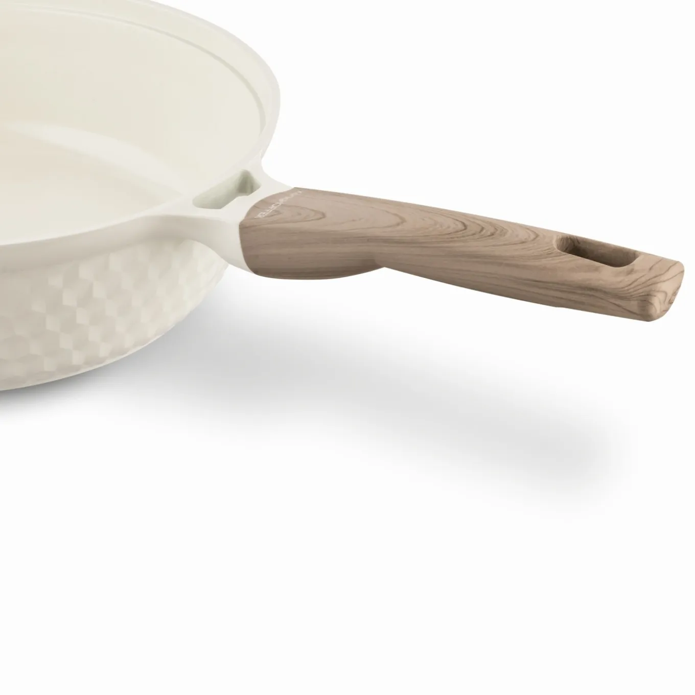 Patelnia z powłoką ceramiczną na indukcję Konighoffer Rosti z pokrywką 28 cm kremowa