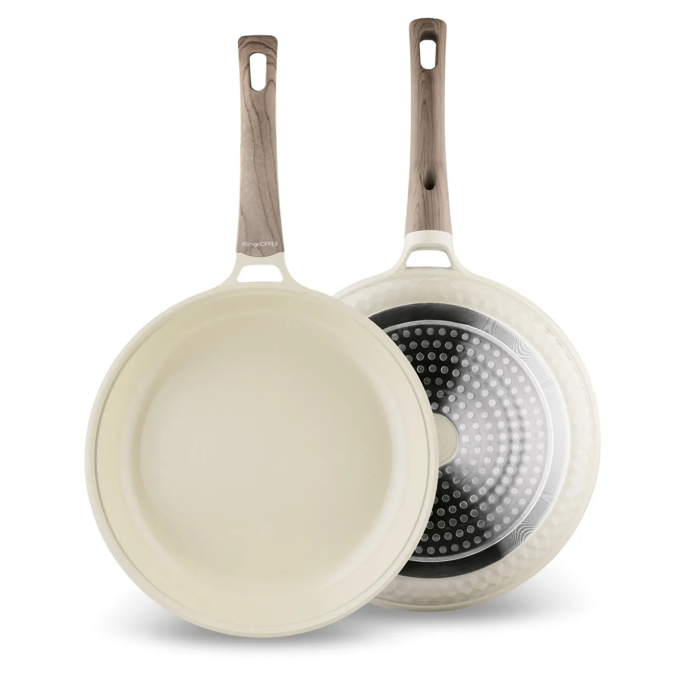 Patelnia z powłoką ceramiczną na indukcję Konighoffer Rosti 28 cm kremowa