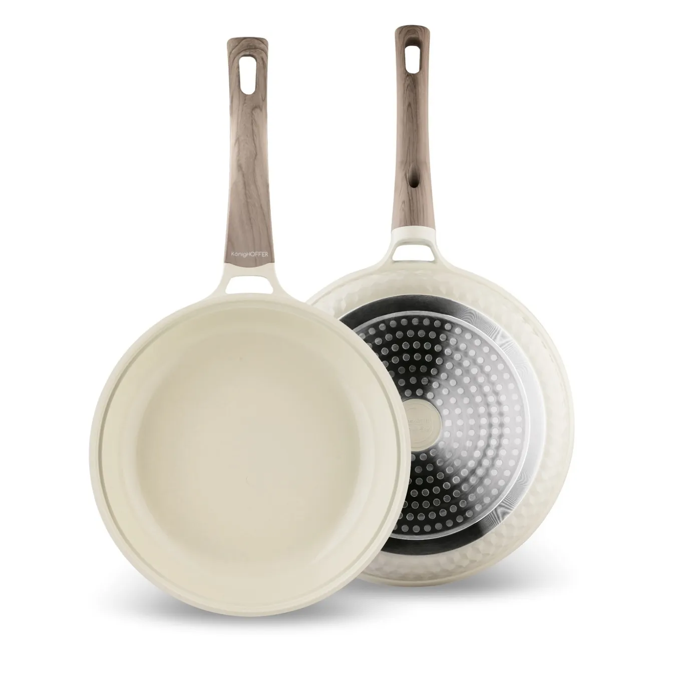 Patelnia z powłoką ceramiczną na indukcję Konighoffer Rosti 24 cm kremowa