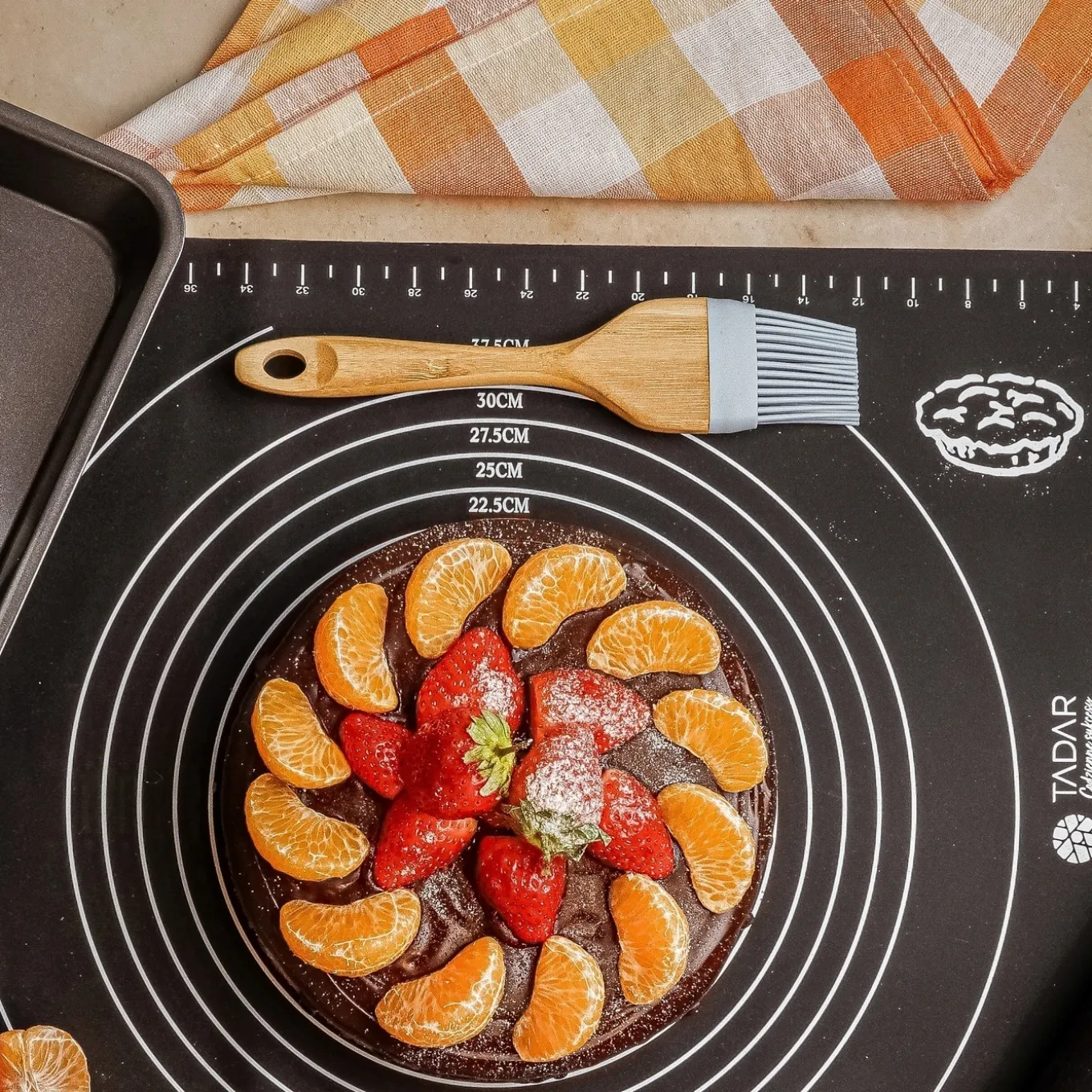 Pędzelek kuchenny silikonowy Tadar 22 cm niebieski