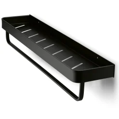 Półka ścienna do łazienki z wieszakiem na ręczniki Konighoffer 61 x 12,5 x 10 cm czarna
