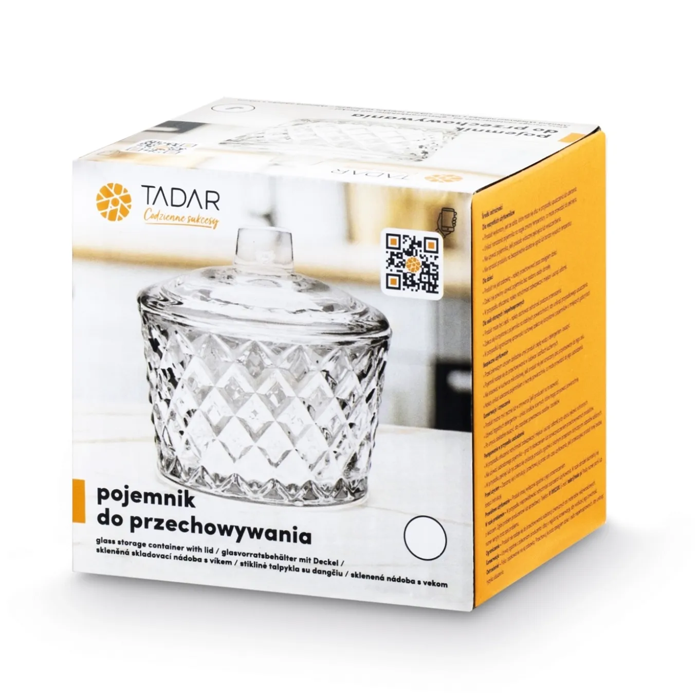 Pojemnik do przechowywania szklany z pokrywką Tadar Karo 250 ml