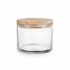 Pojemnik kuchenny szklany z drewnianą pokrywą Trend Glass 400 ml