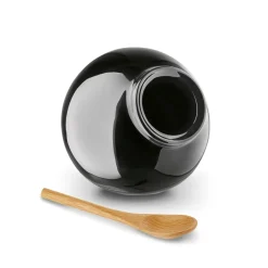 Pojemnik kuchenny z drewnianą łyżeczką Konighoffer Ceramic czarny