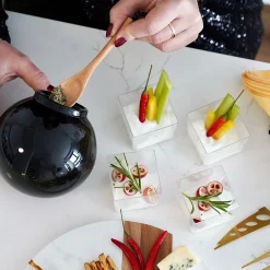 Pojemnik kuchenny z drewnianą łyżeczką Konighoffer Ceramic czarny