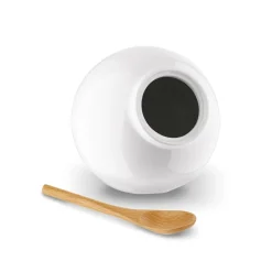 Pojemnik kuchenny z drewnianą łyżeczką Konighoffer Ceramic biały