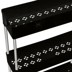 Regał na kółkach uniwersalny 3 poziomy Tadar 41 x 14 x 64 cm czarny