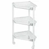 Regał narożny na kółkach z 3 koszami Plast Team 68 x 26,5 x 38,5 cm biały